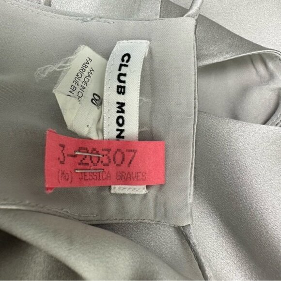 Club Monaco 100% Silk Slip Dress Racer Back Spaghetti Strap Size 00 - Picture 8 of 8